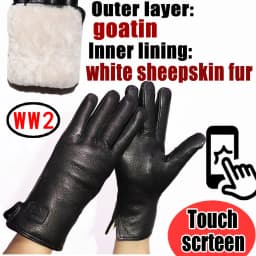 Deerskin Pattern Male Leather Gloves Sheepskin-fur in one  Gloves Female Goatskin  Sheep Fur Wool Gloves Winter  Thickening Warm