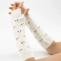 1pair Winter Warmer Women Gloves Stylish Hand Girls Lolita Arm Crochet Knitting Hollow Heart Mitten Warm Fingerless Gloves