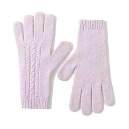 Knitted 100% Cashmere Gloves Women Winter Warm Outdoor Accessories Cable Pattern