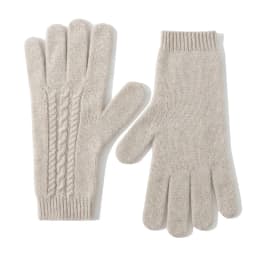 Knitted 100% Cashmere Gloves Women Winter Warm Outdoor Accessories Cable Pattern