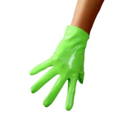 White Leather GLOVES Wrist Short 8" 21cm Faux PU Cosplay Halloween Custome Evening Party Club Dressing FASHION Glove