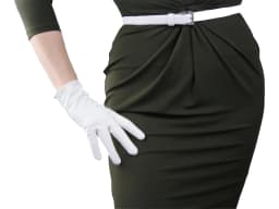 White Leather GLOVES Wrist Short 8" 21cm Faux PU Cosplay Halloween Custome Evening Party Club Dressing FASHION Glove