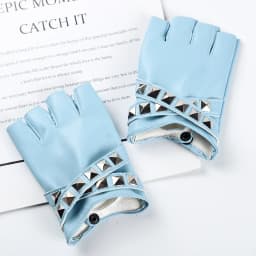 Women Stage Performance Nightclub Punk Leather Half Finger Rivets Gloves Pole Dance Personality Hip Hop Queen Cosplay