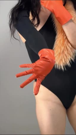 Faux Leather Orange GLOVES Short Wrist Women's Cosplay Halloween Glove For Ladies Costume Evening Party Winter Driving Glove