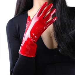 Faux Leather Orange GLOVES Short Wrist Women's Cosplay Halloween Glove For Ladies Costume Evening Party Winter Driving Glove
