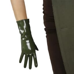 Faux Leather Orange GLOVES Short Wrist Women's Cosplay Halloween Glove For Ladies Costume Evening Party Winter Driving Glove