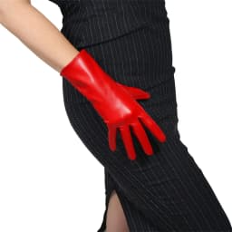 Faux Leather Orange GLOVES Short Wrist Women's Cosplay Halloween Glove For Ladies Costume Evening Party Winter Driving Glove
