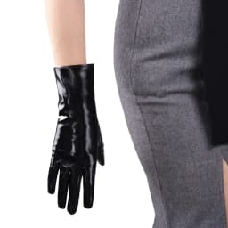 Faux Leather Orange GLOVES Short Wrist Women's Cosplay Halloween Glove For Ladies Costume Evening Party Winter Driving Glove