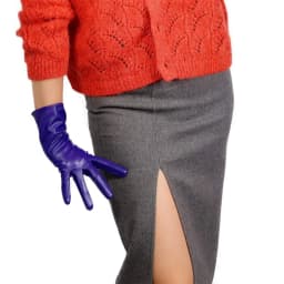 Faux Leather Orange GLOVES Short Wrist Women's Cosplay Halloween Glove For Ladies Costume Evening Party Winter Driving Glove