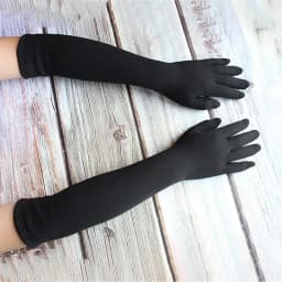 Long Gloves Women's Knitted Cotton Elastic Sun Protection Fashion Simple Brushed Lining Autumn and Winter Warm Sleeves