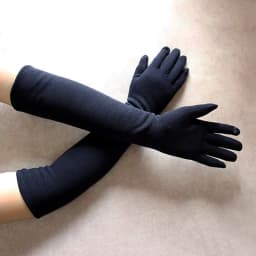 Long Gloves Women's Knitted Cotton Elastic Sun Protection Fashion Simple Brushed Lining Autumn and Winter Warm Sleeves