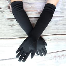 Long Gloves Women's Knitted Cotton Elastic Sun Protection Fashion Simple Brushed Lining Autumn and Winter Warm Sleeves