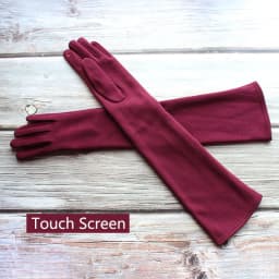 Long Gloves Women's Knitted Cotton Elastic Sun Protection Fashion Simple Brushed Lining Autumn and Winter Warm Sleeves