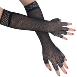 Women Retro Style Satin Half Finger Gloves Masquerade Cosplay Sexy Mesh Fishnet Fashion Personality Solid Stage Performance