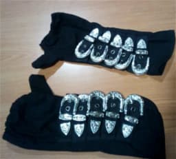 Retro Michael Jackson bandage Black Metal Black Buckle Alloy Fashion Punk Club Gloves