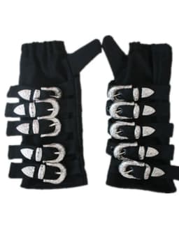 Retro Michael Jackson bandage Black Metal Black Buckle Alloy Fashion Punk Club Gloves