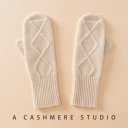 Winter High-Quality 100% Goat Cashmere Knitted Gloves Women Soft Warm Stretch Knit Mittens Full Finger Guantes Female Mittens