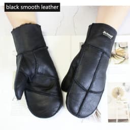 Winter Warm Men's Genuine Leather Sheepskin Fur Mittens Ladies Thickened Motorcycle Riding Scrub Unisex Black Brown Gloves