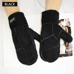 Winter Warm Men's Genuine Leather Sheepskin Fur Mittens Ladies Thickened Motorcycle Riding Scrub Unisex Black Brown Gloves