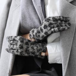 Imitation Teddy Hair Leopard Print Suede Women Winter Keep Warm Touch Screen Gloves Fashion Personality Add Velvet Thickened Sof