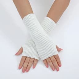 Ladies Warm Knit Fingerless Gloves Convertible Mittens Fashion Flowers Trendy 2025 Female Clothes Accessories Decor украшения