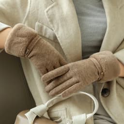 Winter Women Keep Warm Plus Velvet Touch Screen Thicken Plush Wrist Suede Gloves Fashion Personality Elegant Drive Cycling