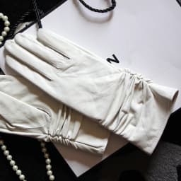 25cm Classic Pleated Genuine Leather Gloves Women Color Real Leather Gloves Sheepskin Leather Femal Winter Gloves