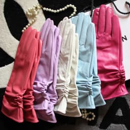 25cm Classic Pleated Genuine Leather Gloves Women Color Real Leather Gloves Sheepskin Leather Femal Winter Gloves