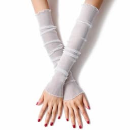Summer Women Sexy Hollow Transparent Sun Protection Drive Breathable Cycling Fingerless Gloves Quick Dry Prom Cosplay Etiquette