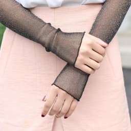 Summer Women Sexy Hollow Transparent Sun Protection Drive Breathable Cycling Fingerless Gloves Quick Dry Prom Cosplay Etiquette