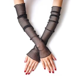 Summer Women Sexy Hollow Transparent Sun Protection Drive Breathable Cycling Fingerless Gloves Quick Dry Prom Cosplay Etiquette