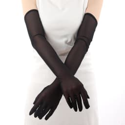 Elastic Transparent Sunscreen Sexy Driving Gloves Women Gloves Ultra Thin Dress Mittens Sheer Tulle 55cm Long Female Goth Gloves