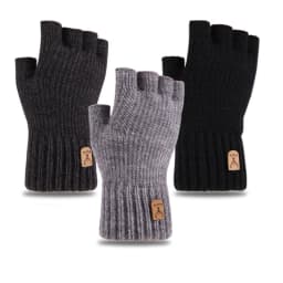 Winter Knitted Thick Thermal Half Finger Gloves Women Men Outdoor Warm Cycling Driving Fingerless Glove Touchscreen Mittens