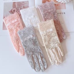 Summer New Thin Lace Sun Protection Anti-UV Gloves Elegant Jacquard Pattern Lady Riding Drive Non-Slip Breathable Mittens