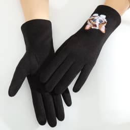 Cartoon Cat Embroidery Warm Gloves Women Winter Thick Cycling Driving Youth Students Fashion Cute Touch Screen Mittens Girl Gift