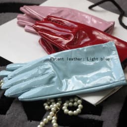 Patent Leather Glove Woman Genuine Leather Short Style Autumn Winter Warm Velvet Lining Leisure Driving Gloves