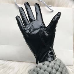 Patent Leather Glove Woman Genuine Leather Short Style Autumn Winter Warm Velvet Lining Leisure Driving Gloves