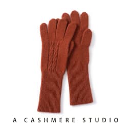 KOIJINSKY 35% Cashmere Blend Touch Screen Gloves Women Cable Twist Knit Long Rib Cuff Warm Winter Knitted Gloves Multi‑Colors La