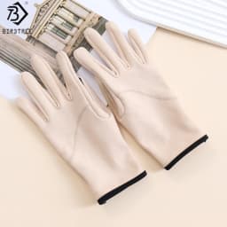 BirdTree, Silk Touchscreen Women's Gloves, Lining Silk, Thicken Warmth Cycling Finger Gloves, 2026 Autumn Winter New S69307JF