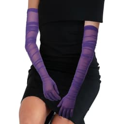 70cm Extra Long Sexy Women Transparent Elasticity Mesh Tulle Solid Gloves Opera Halloween Costume Cosplay Party Dance Gloves