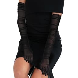 70cm Extra Long Sexy Women Transparent Elasticity Mesh Tulle Solid Gloves Opera Halloween Costume Cosplay Party Dance Gloves