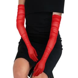 70cm Extra Long Sexy Women Transparent Elasticity Mesh Tulle Solid Gloves Opera Halloween Costume Cosplay Party Dance Gloves