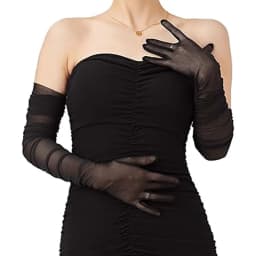 70cm Extra Long Sexy Women Transparent Elasticity Mesh Tulle Solid Gloves Opera Halloween Costume Cosplay Party Dance Gloves