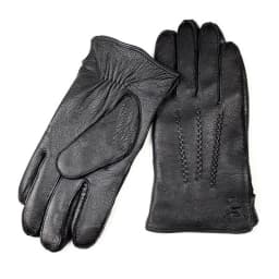 Winter Thick Warm Deerskin Gloves Men's Leather Fashion Simple Outer Seam Style Flannel Lining Thin Wool Points Free Shipping