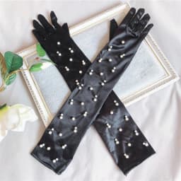 Women Pearl Satin Elegant Fashion Personality Dress Etiquette Photography Accessories Long Gloves Thin Breathable Elasticity