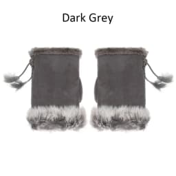 1Pair Fashion Winter Warm Gloves Women Girls Faux Rabbit Fur Warmer Fingerless Mittens Soft Suede Leather Stretch Gloves