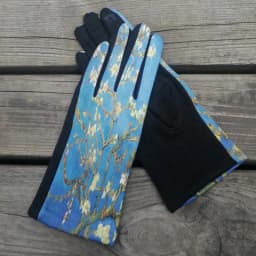 Oil Painting Touch Screen Driving Mittens Women's Winter Suede Leather Motorcycle Gloves Ourdoor Warm Sport Ski Cycling Glove