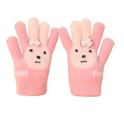 Children's Five-Finger Warm Gloves for Girls Ages 5-12 Kids Thermal Mittens with Thumb Separation