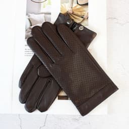 Men's Summer Leather Driving Gloves Touch Screen Compatible Breathable Thin Sheepskin Motorcycle Riding Driver Gloves New E