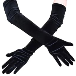 Multicolor Autumn Winter Over Elbow Noble Banquet Women Velvet Long Dinner Dress Gloves Warm Elastic Driving Etiquette Gloves
